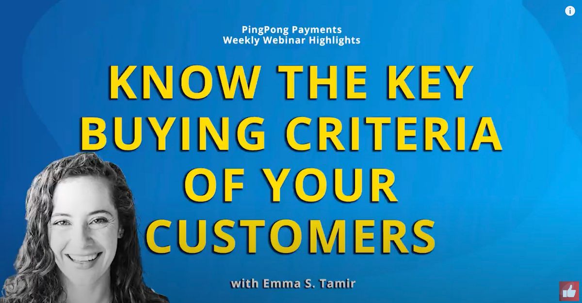 Key Buying Criteria - Emma Tamir